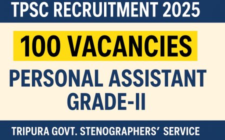 TPSC Recruitment 2025 – Apply Online for 100 Personal Assistant Grade-II (PA-II) Posts in Tripura Govt. Stenographers' Service